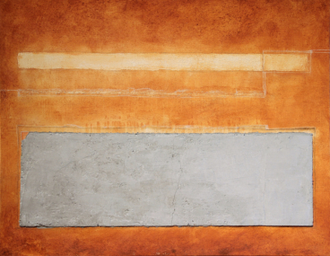 aus dem Zyklus ERDENBILDER - Acryl, Erde und Beton auf Jute,  130 x 110 cm