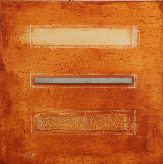 aus dem Zyklus ERDENBILDER - Acryl, Erde und Beton auf Jute,  50 x 50 cm