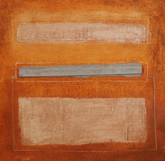 aus dem Zyklus ERDENBILDER - Acryl, Erde und Beton auf Jute, 50 x 50 cm