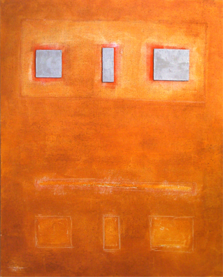 aus dem Zyklus ERDENBILDER - Acryl, Erde und Beton auf Jute, 160 x 200 cm