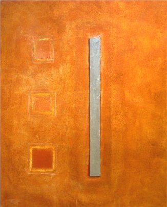 aus dem Zyklus ERDENBILDER - Acryl, Erde und Beton auf Jute, 160 x 200 cm