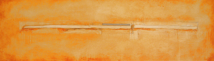 aus dem Zyklus ERDENBILDER - Acryl, Erde und Beton auf Jute  240 x 70 cm