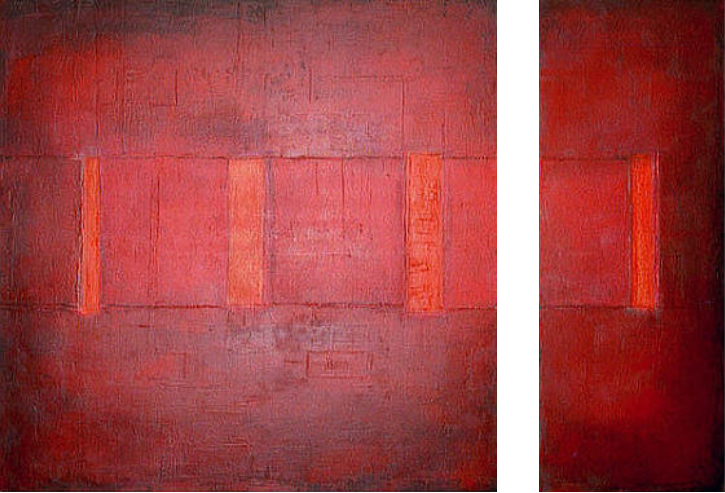 aus dem Zyklus KRAFTFELDER - zweitelig - Acryl, Öl und Ruß auf Leinwand,  200 x 140 cm