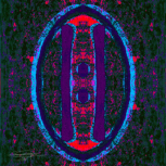 aus dem Zyklus Lebenszeichen, "Muster 5 Cyan-Rot", Fotografie, digitale Bearbeitung, 13 x 13 cm, Auflage 10