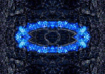 aus dem Zyklus Lebenszeichen, "Muster 16 Blau", Fotografie, digitale Bearbeitung und Zeichnung, 29,5 x 20,5 cm, Auflage 25